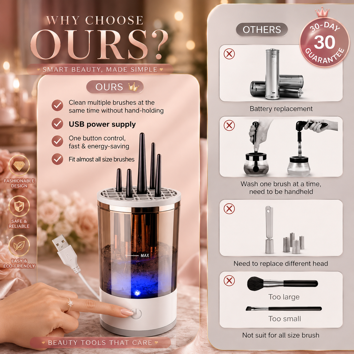 Portable Electric Makeup Brush Cleaner